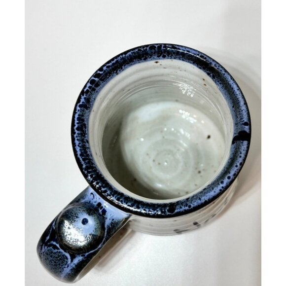 Nancy Stoneware Coffee Tea Souvenir Mug by Clay in Mind White Blue Gift - Picture 3 of 4